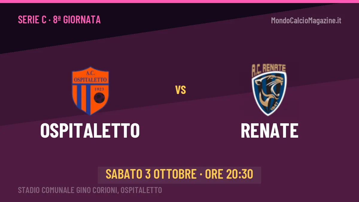 Dove vedere Ospitaletto-Renate in TV e streaming: orario, canale e formazioni