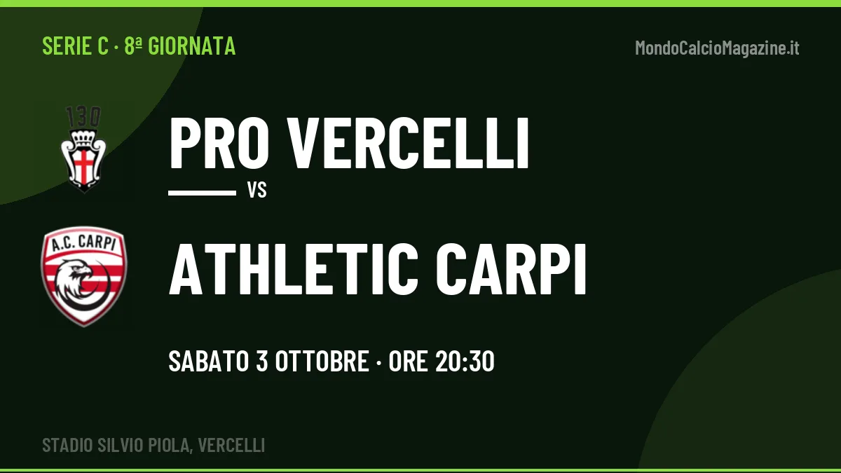 PRO Vercelli-Athletic Carpi: pronostico, quote e dove vedere il match in diretta