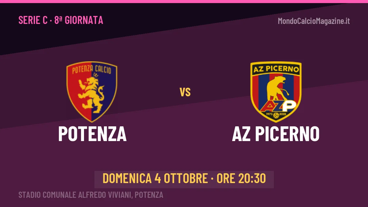 Pronostico Potenza AZ Picerno: quote, precedenti e come arrivano le due squadre