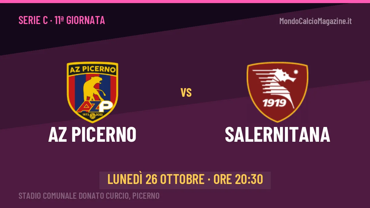 AZ Picerno-Salernitana (lun 26/10 ore 20:30): probabili formazioni, statistiche e quote